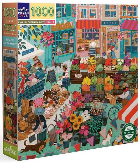 Eeboo - English Green Market - 1000 Piece Jigsaw Puzzle