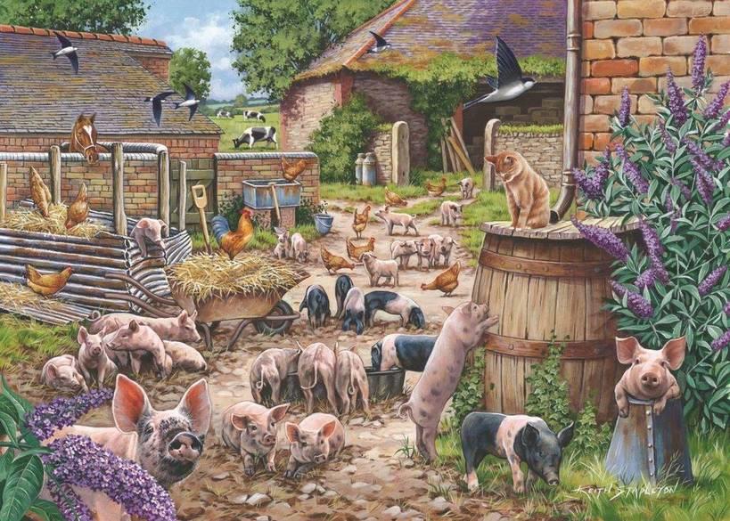 House of Puzzles - Piglet Pandemonium - 500 Piece Jigsaw Puzzle