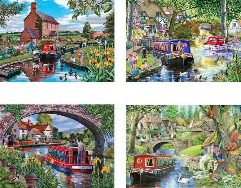 House of Puzzles - Cruising The Canals - 4 x 500 Piece Jigsaw Puzzle