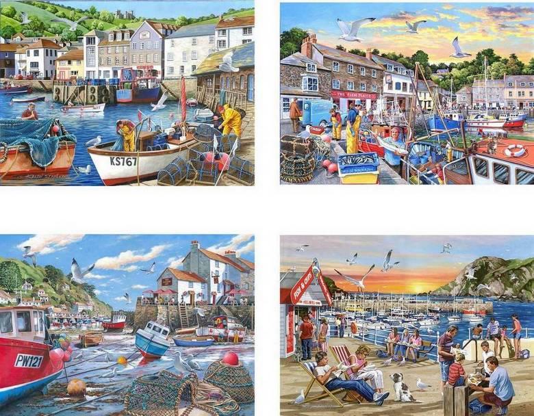 House of Puzzles - Days At The Dock - 4 x 500 Piece Jigsaw Puzzle