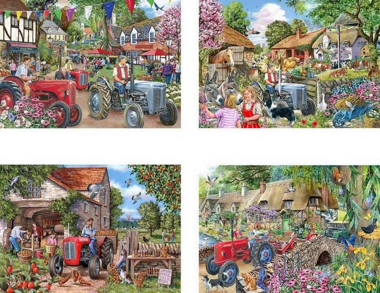 House of Puzzles - Farmers Friends - 4 x 250XL Piece Jigsaw Puzzle