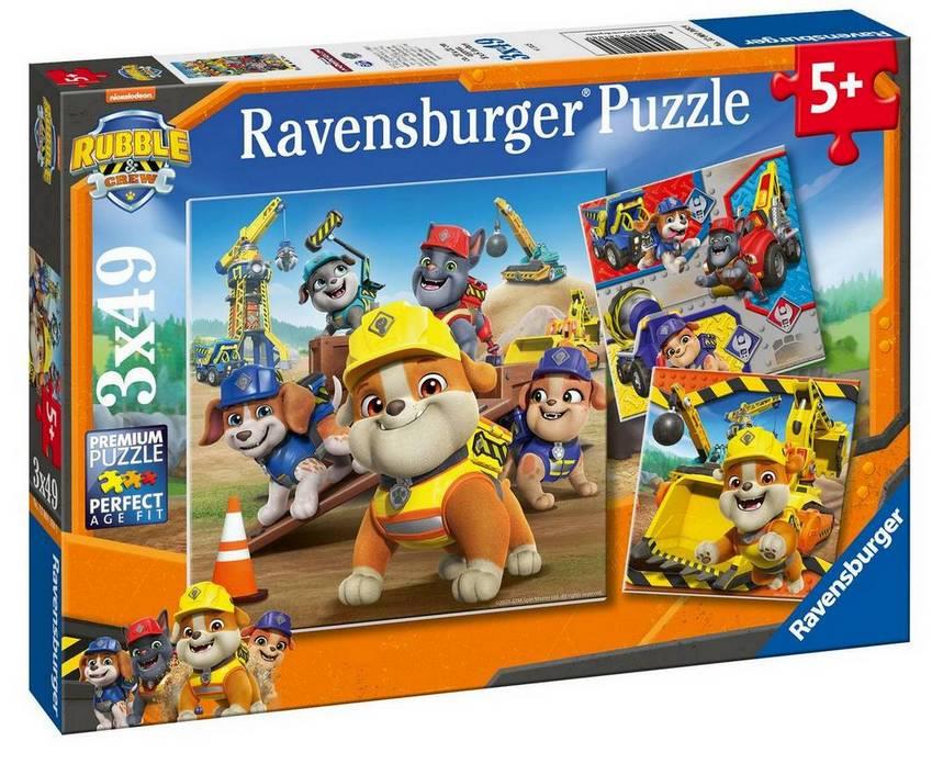 Ravensburger - Paw Patrol Rubble & Crew - 3 x 49 Piece Jigsaw Puzzle