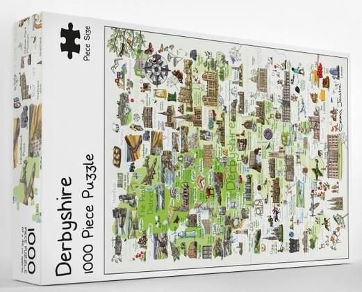 Emma Joustra - Derbyshire Map - 1000 Piece Jigsaw Puzzle