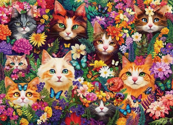 Cobble Hill - Blooming Whiskers - 1000 Piece Jigsaw Puzzle