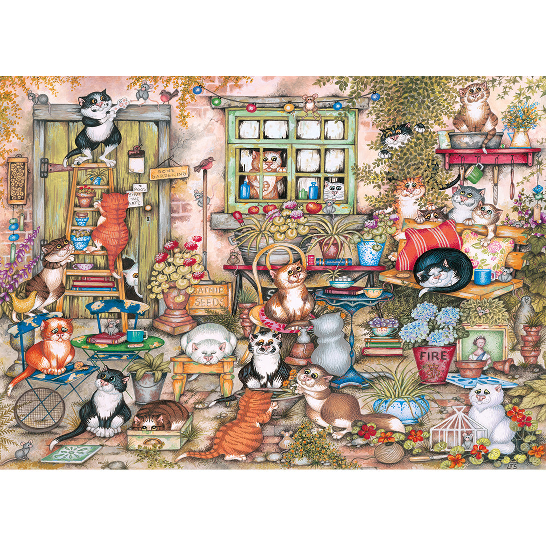 Gibsons - Courtyard Cats - 1000 Piece Jigsaw Puzzle
