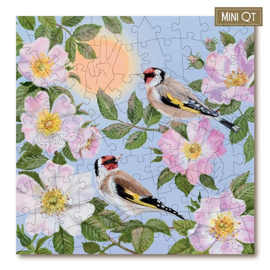 Victory Puzzles - Goldfinches & Wild Roses - 85 Piece Jigsaw Puzzle