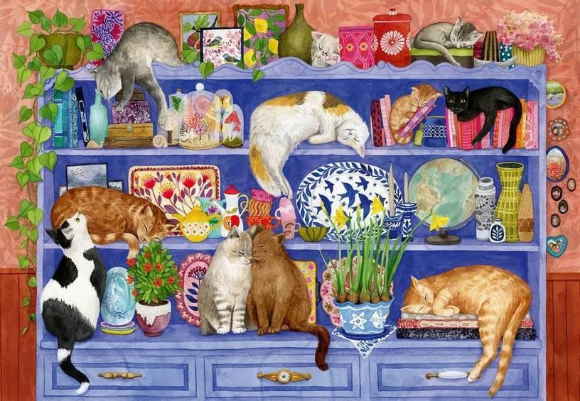 Ravensburger - Cats on Shelf - 200XL Piece Jigsaw Puzzle
