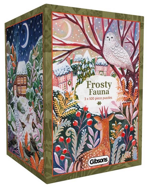 Gibsons - Frosty Fauna - 3 x 500 Piece Jigsaw Puzzle