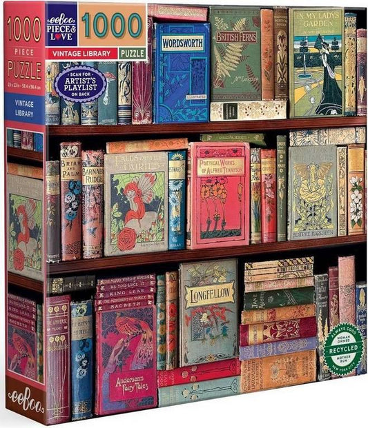 Eeboo - Vintage Library - 1000 Piece Jigsaw Puzzle