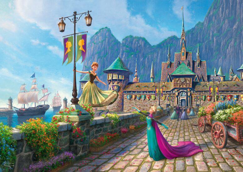 Schmidt - Thomas Kinkade - Disney Frozen Celebration in Arendelle - 1000 Piece Jigsaw Puzzle