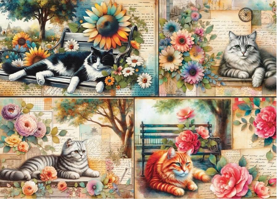 Delfy - Catnap in the Park - 1000 Piece Jigsaw Puzzle