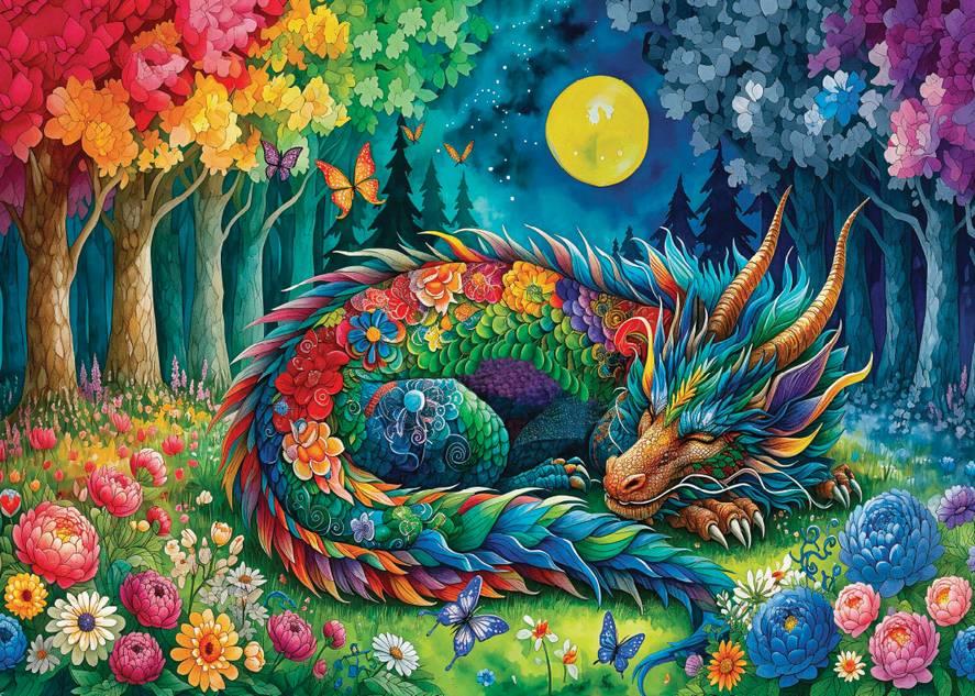 Delfy - Moonlit Dragon Dreams - 1000 Piece Jigsaw Puzzle