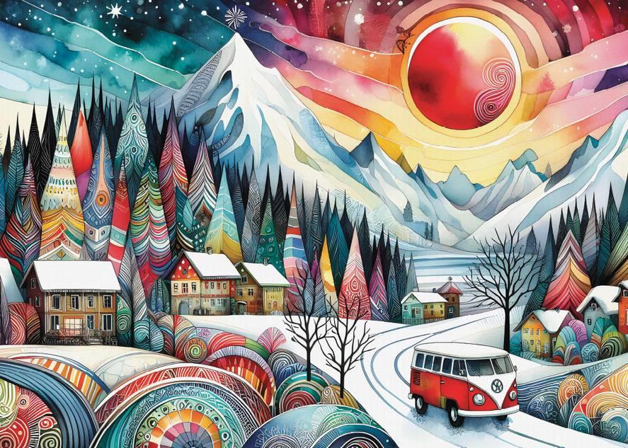 Delfy - Mountain Path Wanderer - 1000 Piece Jigsaw Puzzle