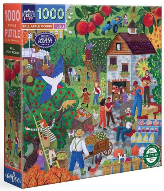 Eeboo - Fall Apple Picking - 1000 Piece Jigsaw Puzzle