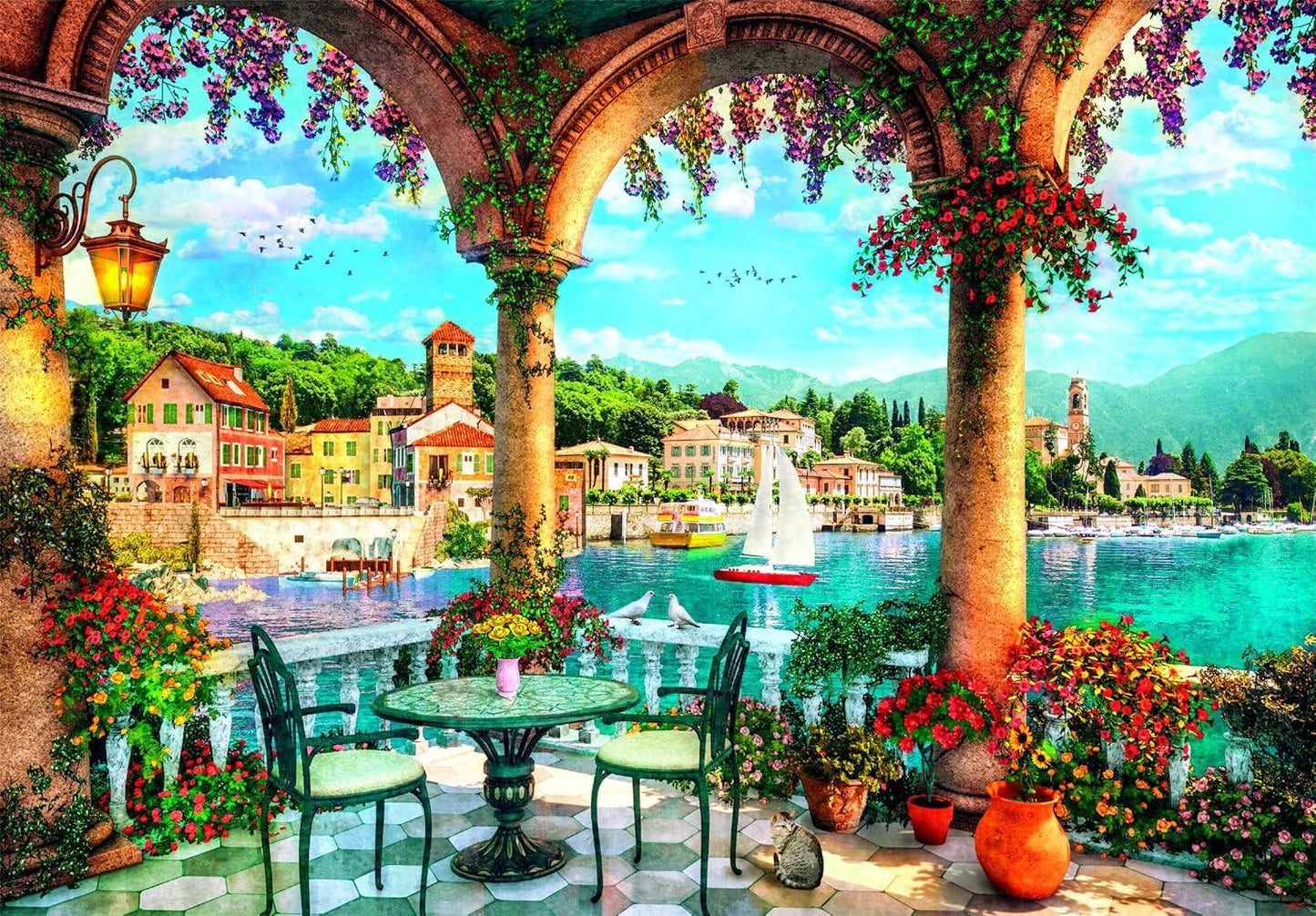 Clementoni - Balcony View of Lake Como - 1000 Piece Jigsaw Puzzle