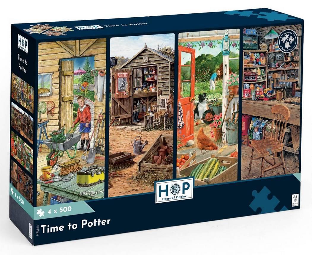 House of Puzzles - Time to Potter - 4 x 500 Piece Jigsaw Puzzle