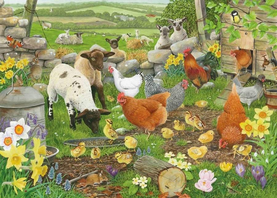House of Puzzles - Spring Chickens - 500XL Piece Jigsaw Puzzle