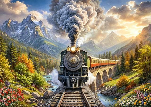 CherryPazzi - The Golden Express - 1000 Piece Jigsaw Puzzle
