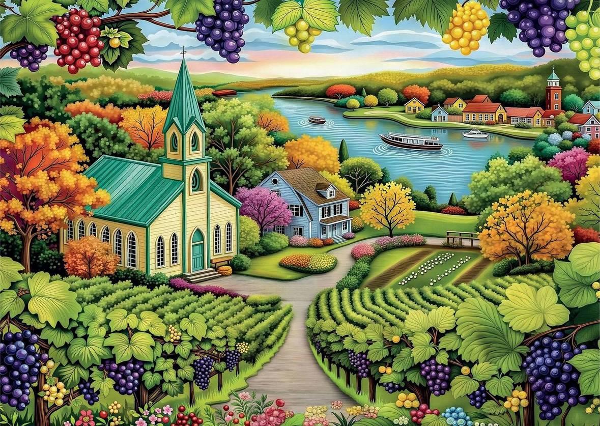 Delfy - Coastal Vineyard - 1000 Piece Jigsaw Puzzle