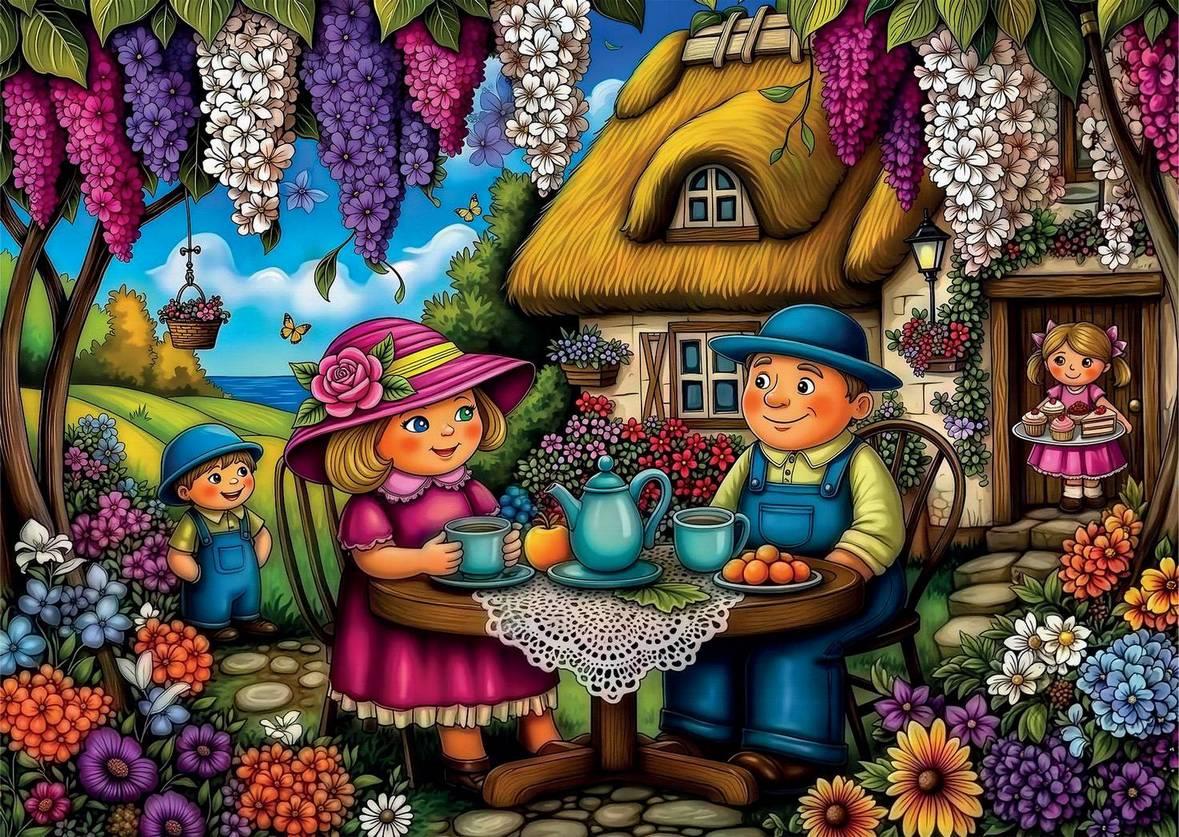 Delfy - Family Garden Joy - 1000 Piece Jigsaw Puzzle