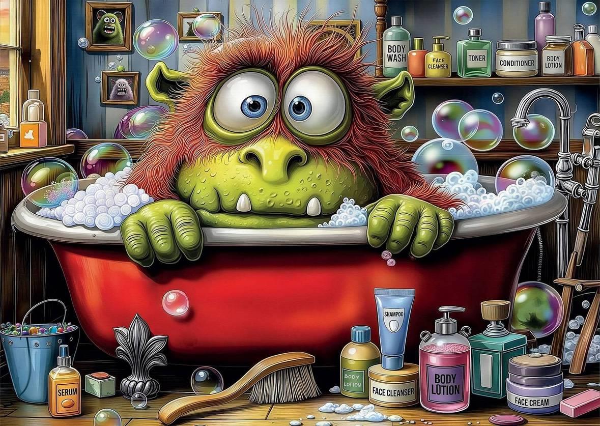 Delfy - Monsters Beauty Routine - 1000 Piece Jigsaw Puzzle