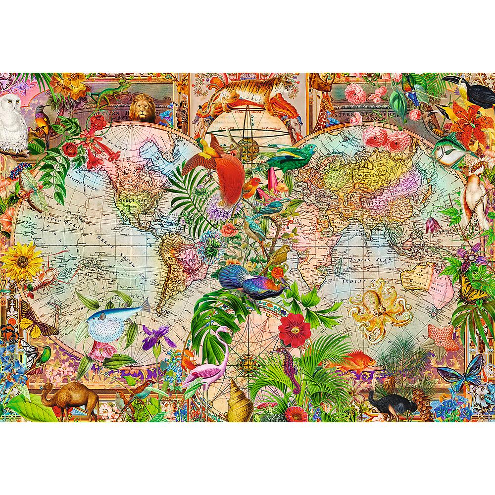 Trefl - Tea Time - Antique World Map - 1000 Piece Jigsaw Puzzle
