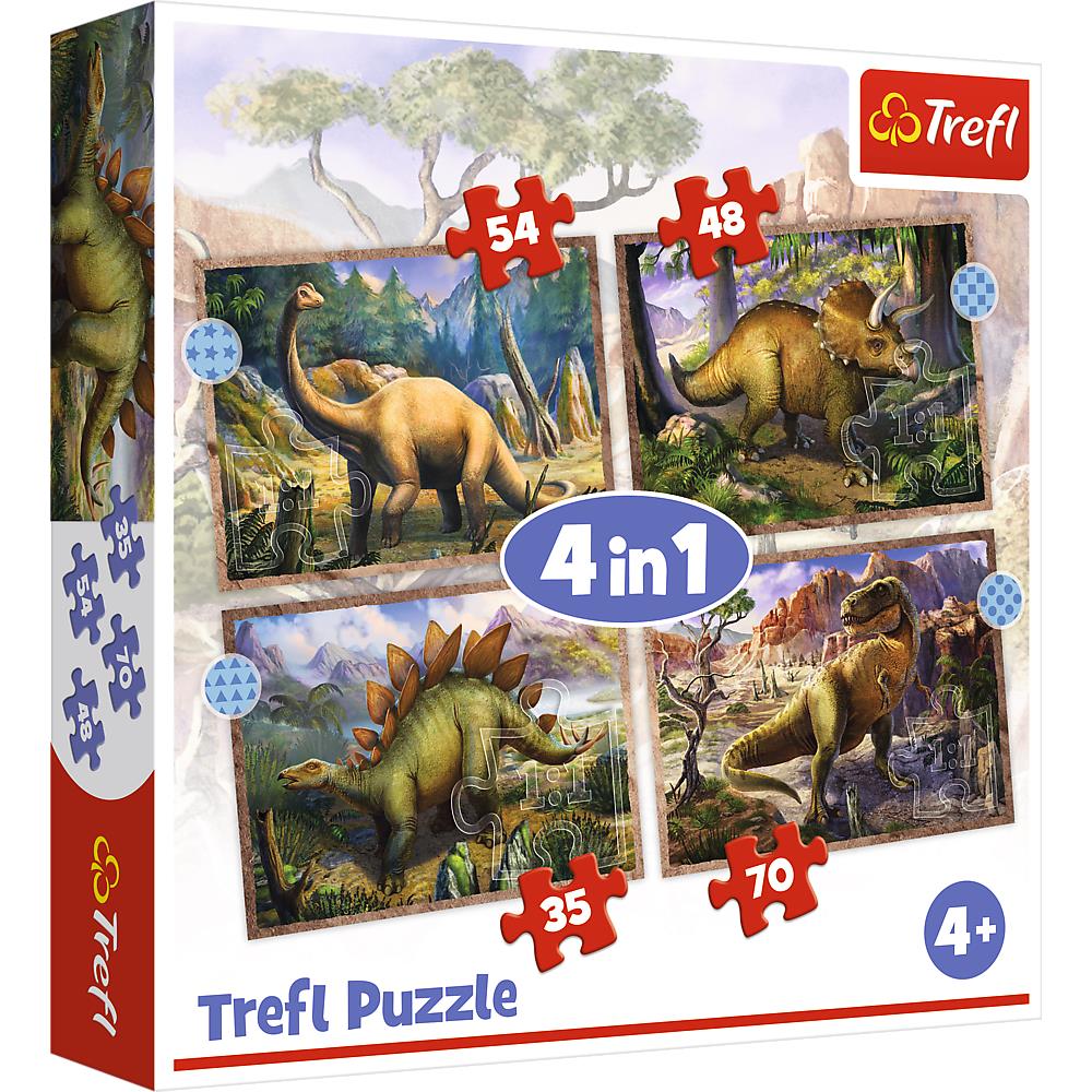 Trefl - Dinosaurs - 4 in 1 Jigsaw Puzzle