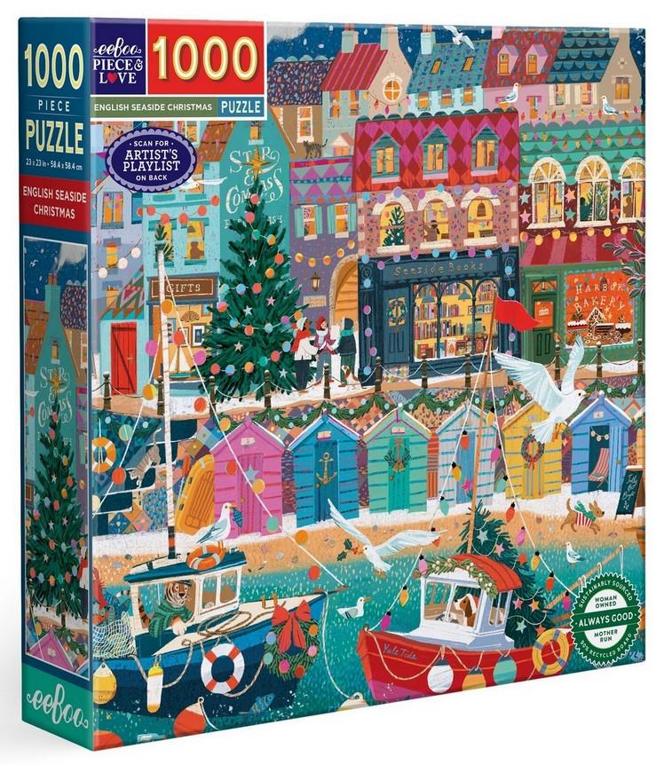 Eeboo - English Seaside Christmas - 1000 Piece Jigsaw Puzzle