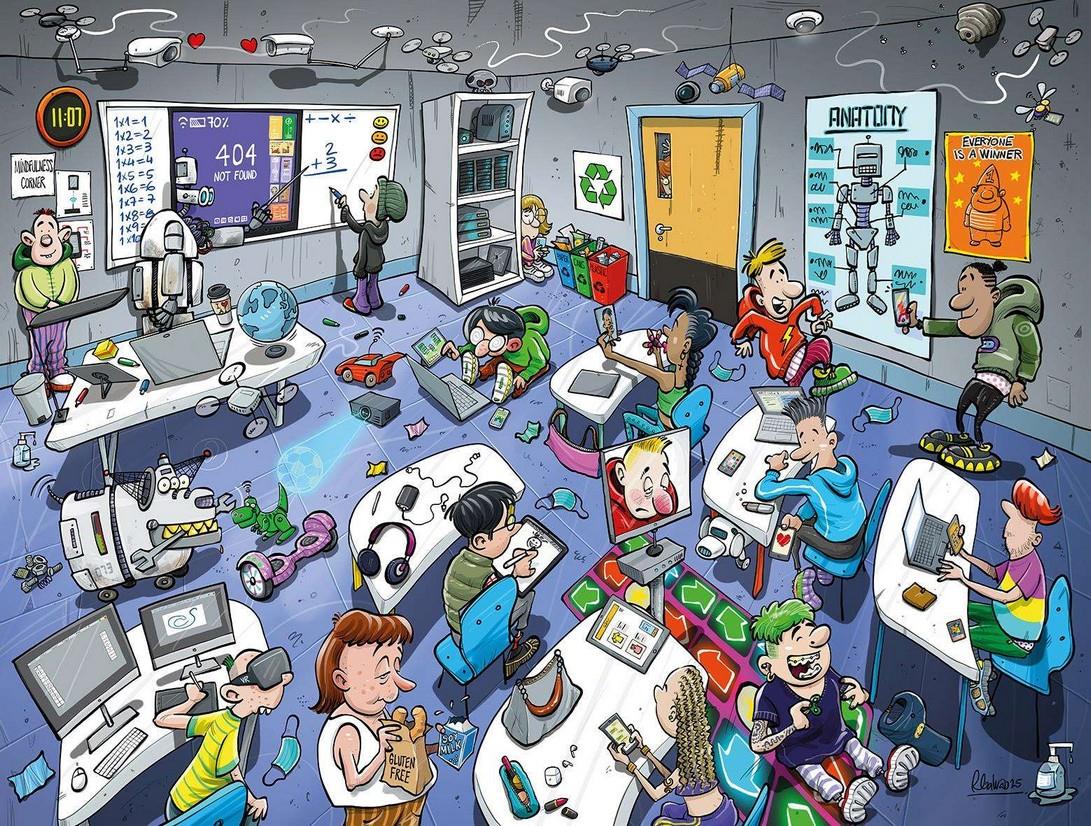 Happy Puzzle - In The Classroom - 1000 Piece Jigsaw Puzzle