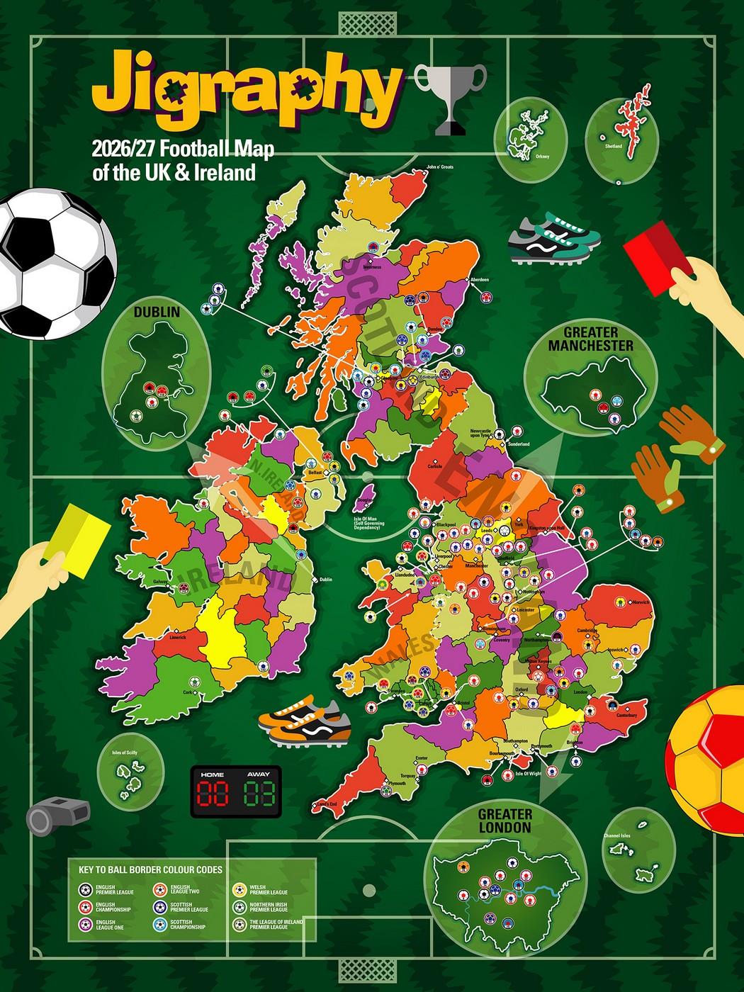 Happy Puzzle - Jigraphy Football 2026/27 - 300 Piece Jigsaw Puzzle