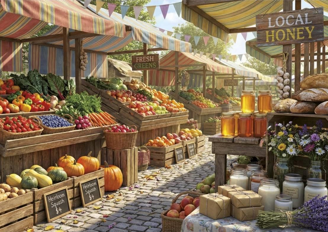 Educa - Plus Sunny Farms Market - 500XL Piece Jigsaw Puzzle