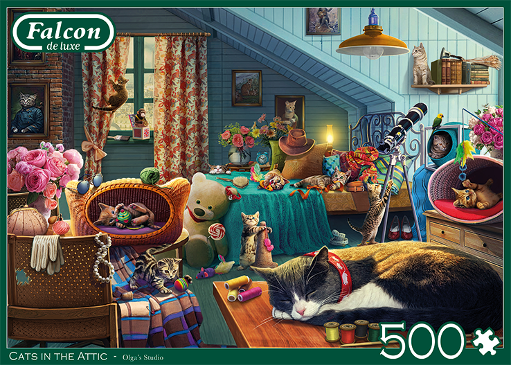 Falcon de Luxe - Cats in the Attic - 500 Piece Jigsaw Puzzle