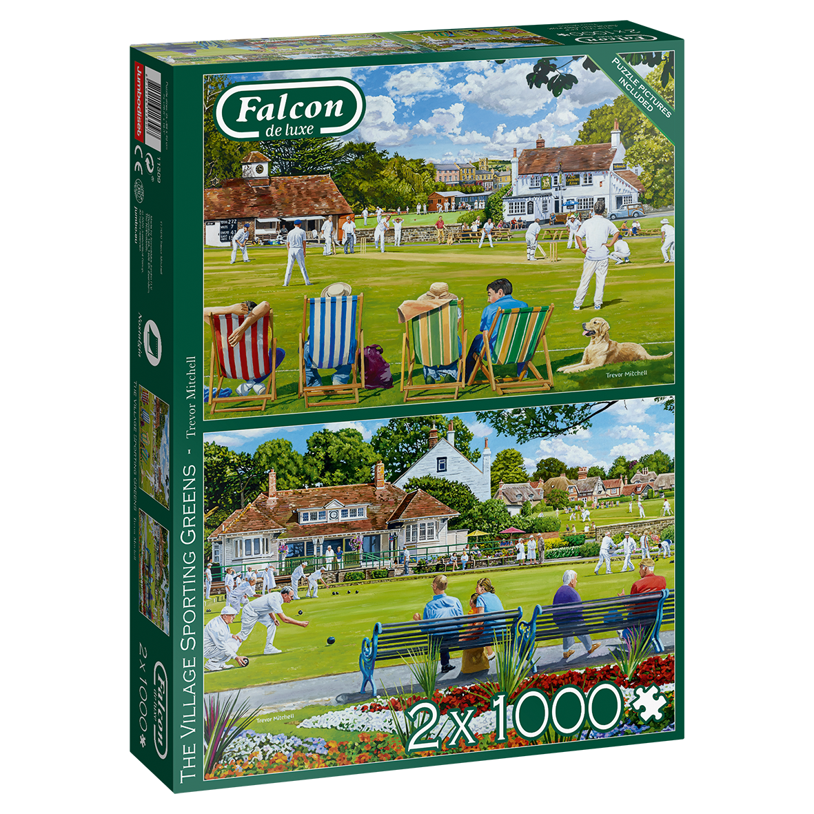 Falcon de Luxe - The Village Sporting Greens - 2 x 1000 Piece Jigsaw Puzzle