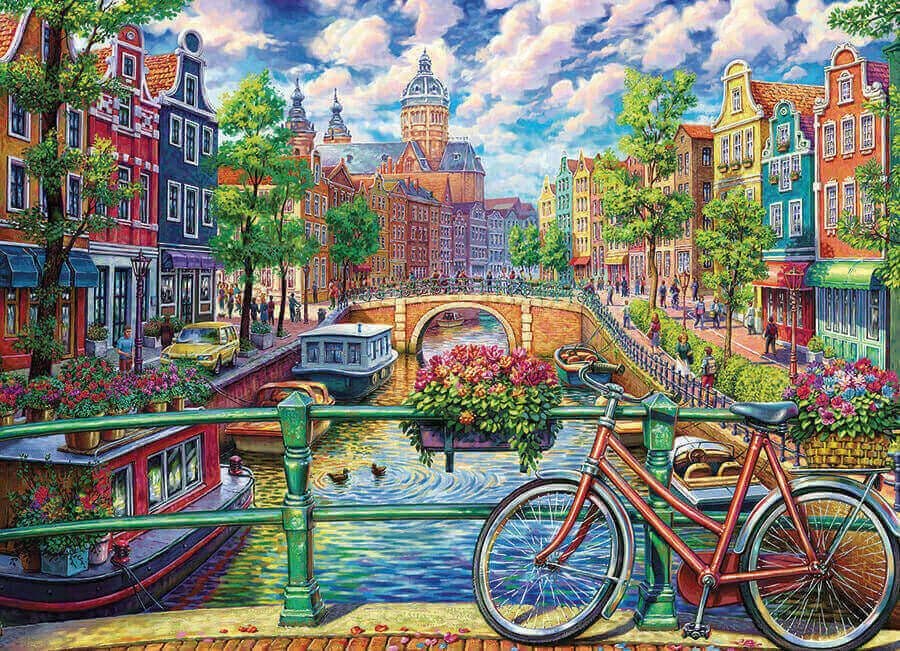 Cobble Hill - Amsterdam Canal - 1000 Piece Jigsaw Puzzle