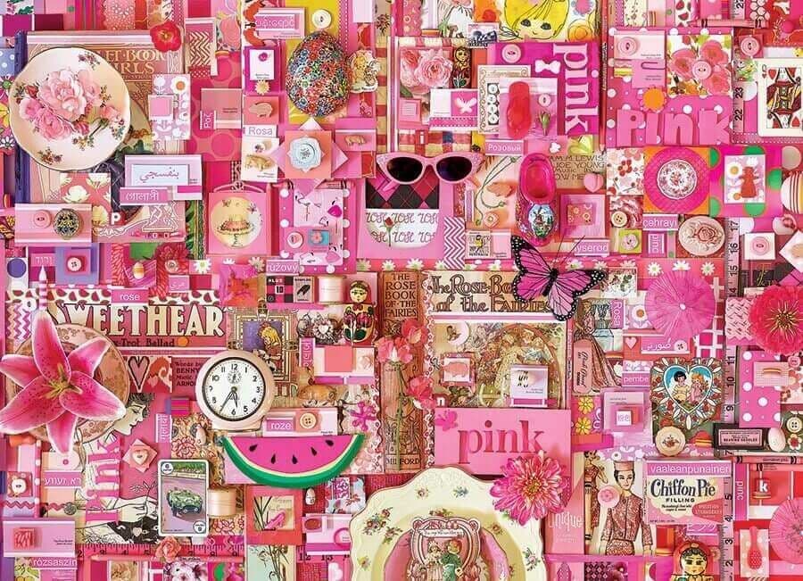 Cobble Hill - Pink - 1000 Piece Jigsaw Puzzle