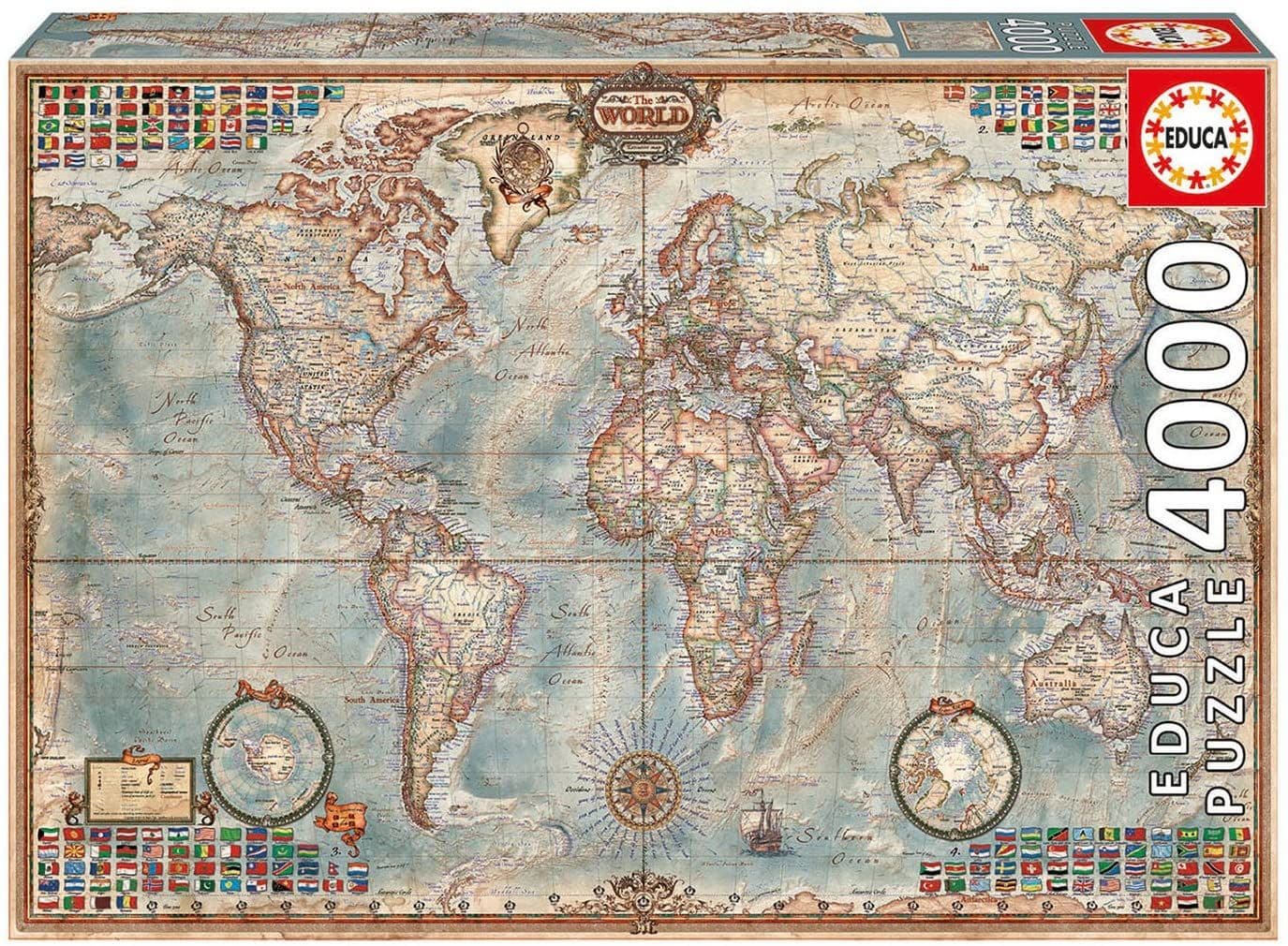 Educa - Political World Map- 4000 Piece Jigsaw Puzzle