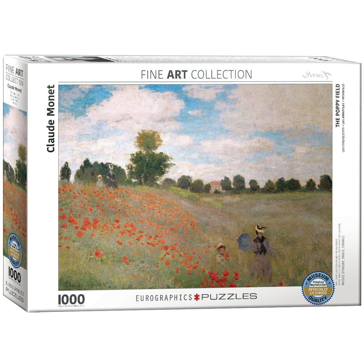 Eurographics - Claude Monet - The Poppy Field - 1000 Piece Jigsaw Puzzle