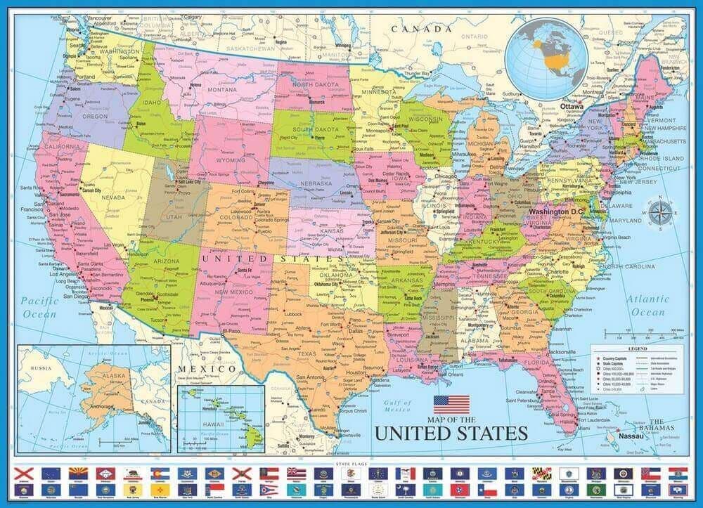 Eurographics - Map of the United States - 1000 Piece Jigsaw Puzzle