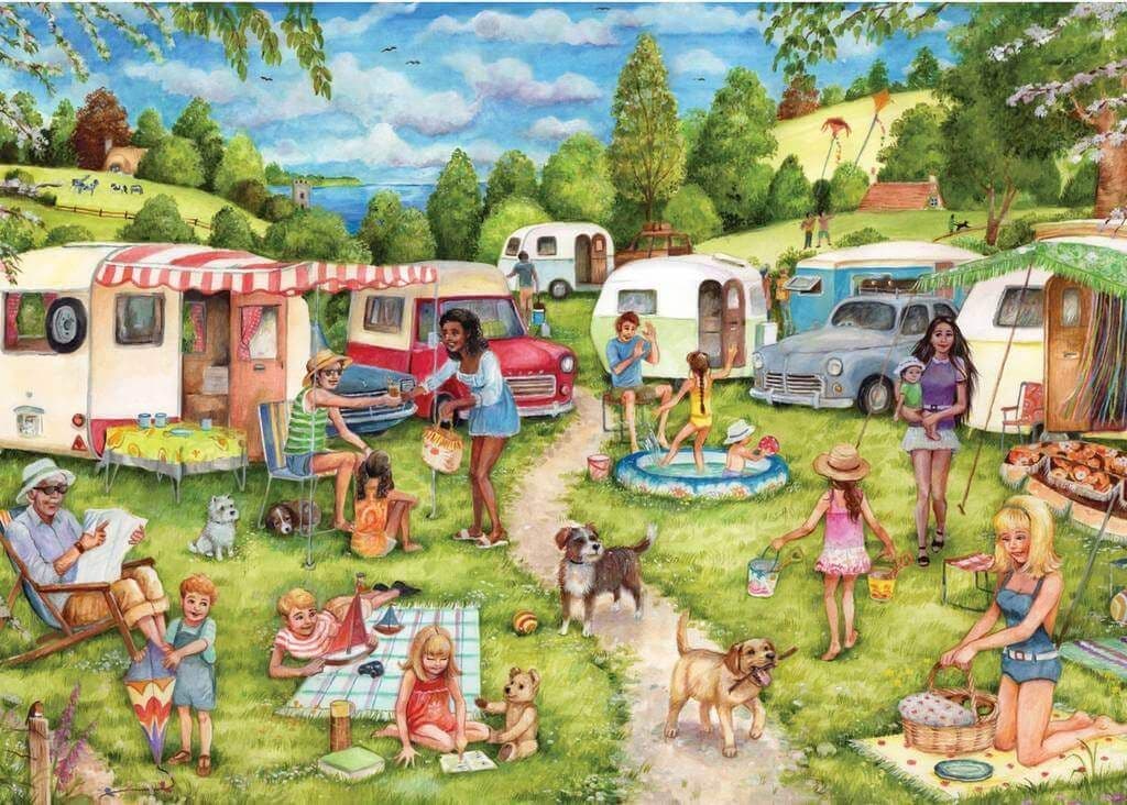 Falcon de Luxe - Caravan & Camping - 2 x 500 Piece Jigsaw Puzzle