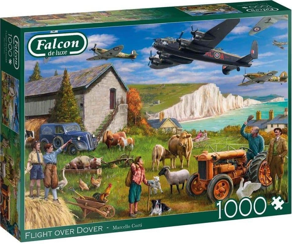 Falcon de Luxe - Flight Over Dover - 1000 Piece Jigsaw Puzzle