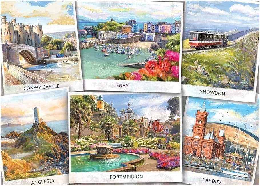 Falcon de luxe - Postcard Series Wales - 1000 Piece Jigsaw Puzzle