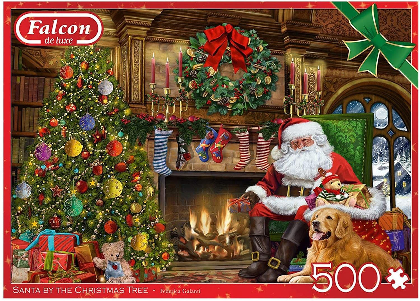 Falcon de Luxe - Santa by Tree - 500 Piece Jigsaw Puzzle