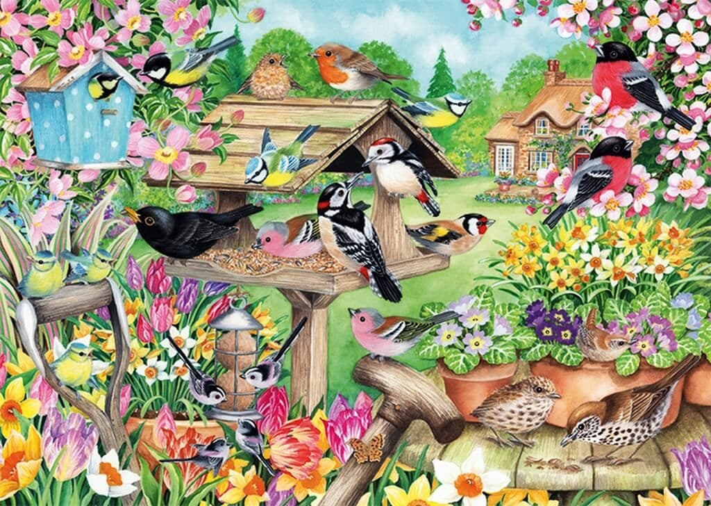 Falcon de Luxe - Spring Garden Birds - 500 Piece Jigsaw Puzzle