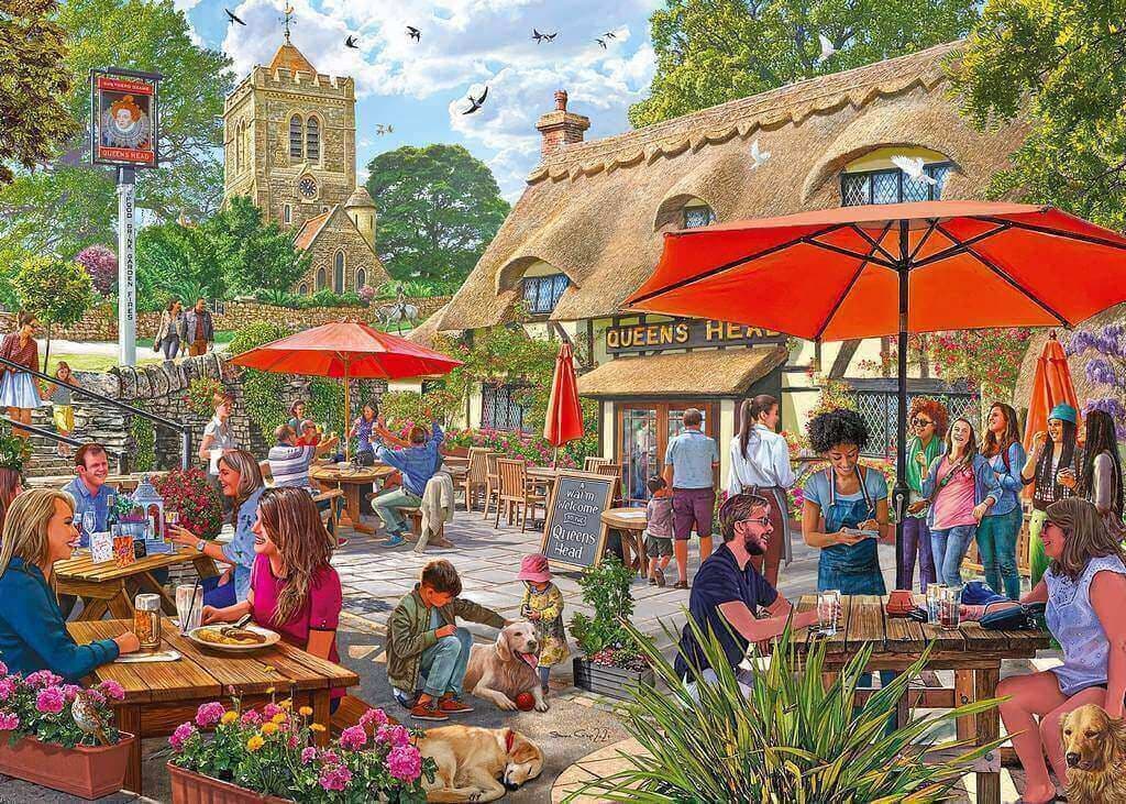 Falcon de luxe - The Pub Garden - 1000 Piece Jigsaw Puzzle