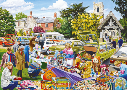 Falcon de Luxe - Village Church Car Boot Sale - 500 Piece Jigsaw Puzzle