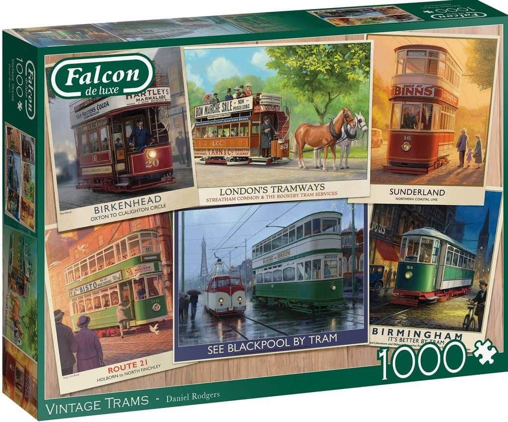 Falcon de Luxe - Vintage Trams - 1000 Piece Jigsaw Puzzle