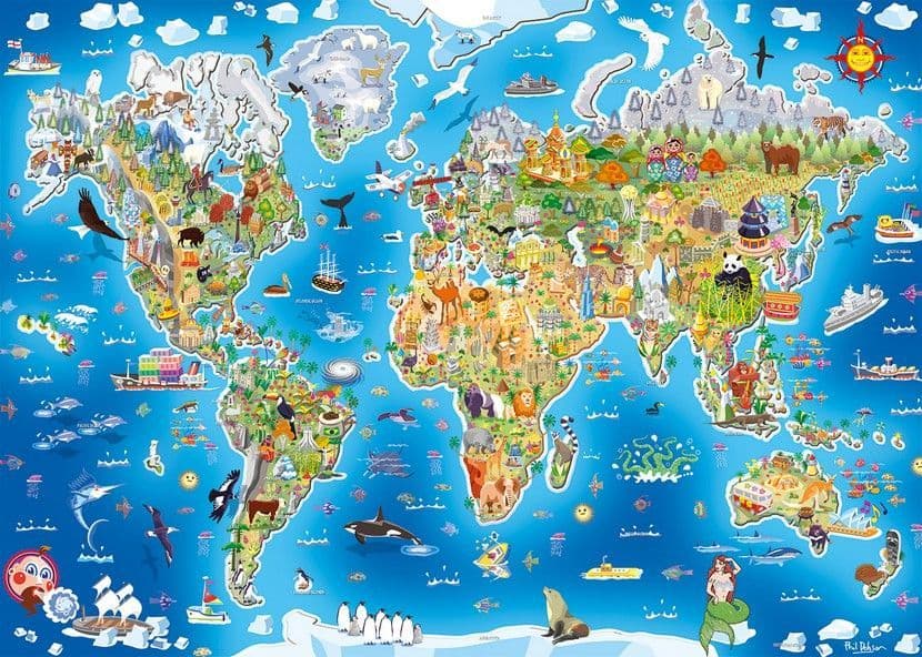 Gibsons - Jigmap World - 250 Piece Jigsaw Puzzle