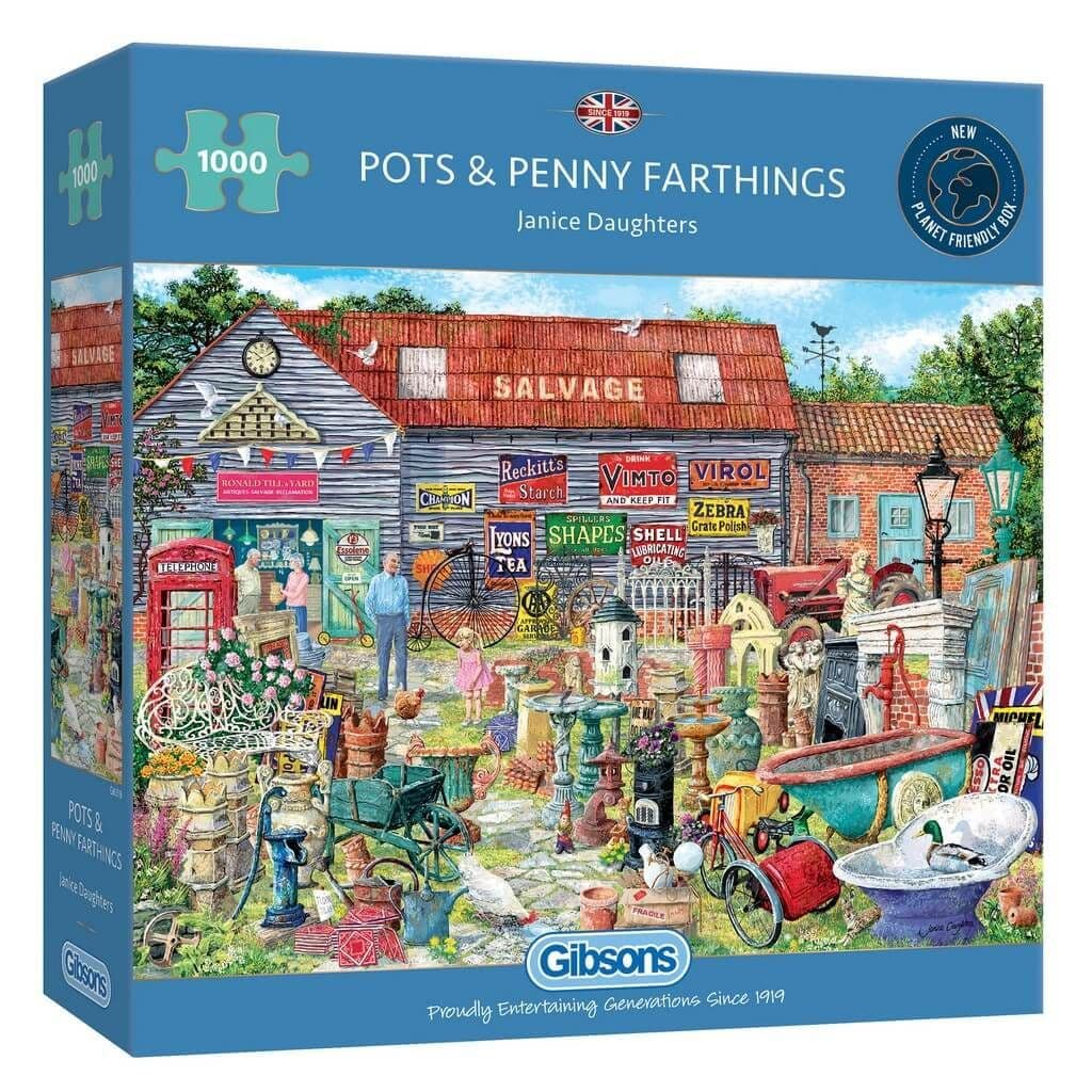 Gibsons - Pots & Penny Farthing  - 1000 Piece Jigsaw Puzzle