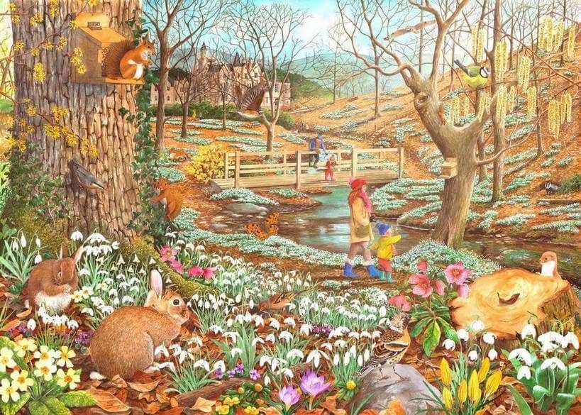 House of Puzzles - Snowdrop Walk - 500XL Piece Jigsaw Puzzle