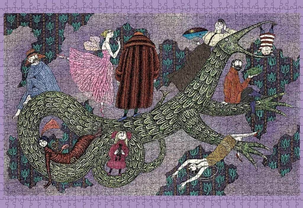 Pomegranate - Edward Gorey Drop Curtain - 1000 Piece Jigsaw Puzzle